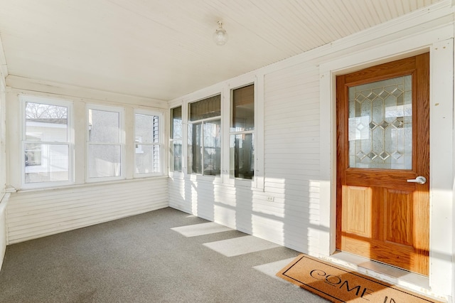 view of unfurnished sunroom