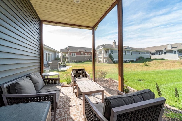 view of patio featuring an outdoor living space