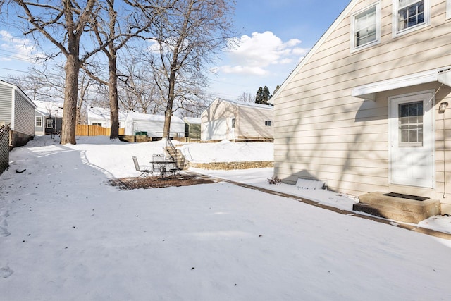 view of snowy yard