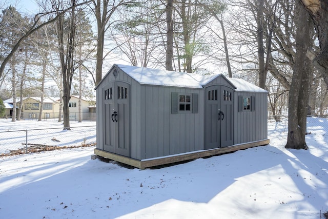 view of snow covered structure