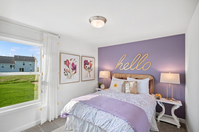 bedroom featuring carpet flooring