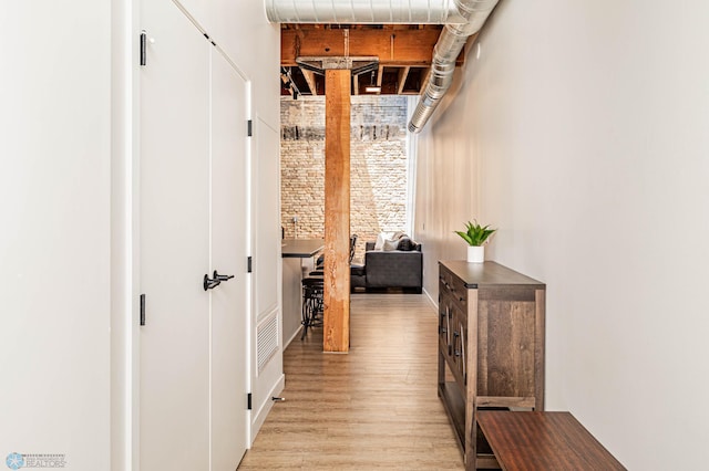 hall featuring light hardwood / wood-style flooring