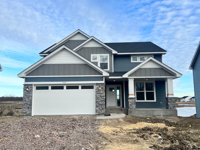 craftsman inspired home with covered porch