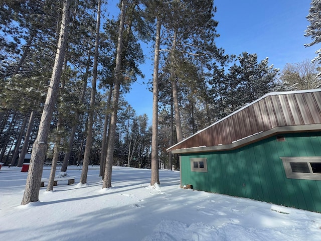 view of snowy exterior