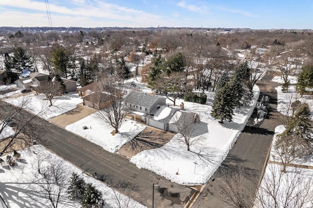 view of snowy aerial view