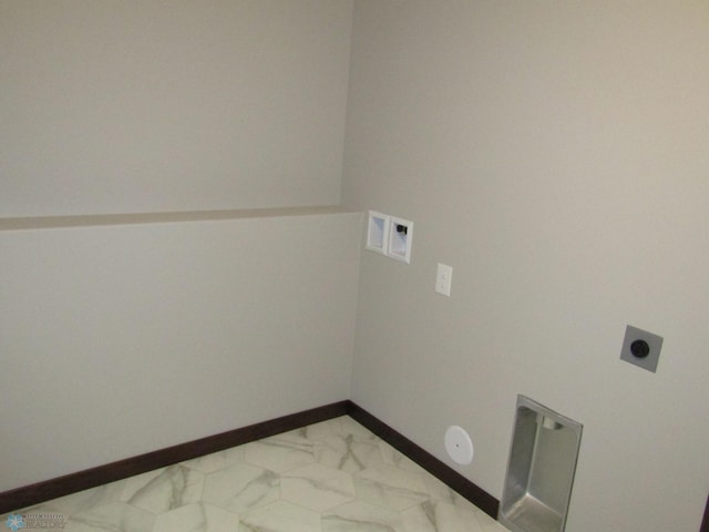 clothes washing area featuring washer hookup and hookup for an electric dryer