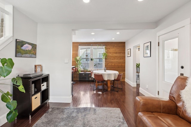 interior space featuring dark hardwood / wood-style flooring