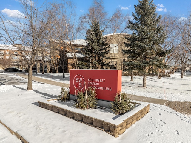 view of community sign