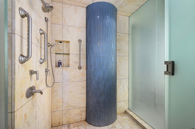 bathroom with a shower