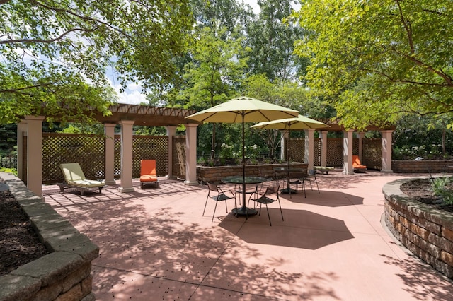 view of patio / terrace with a pergola