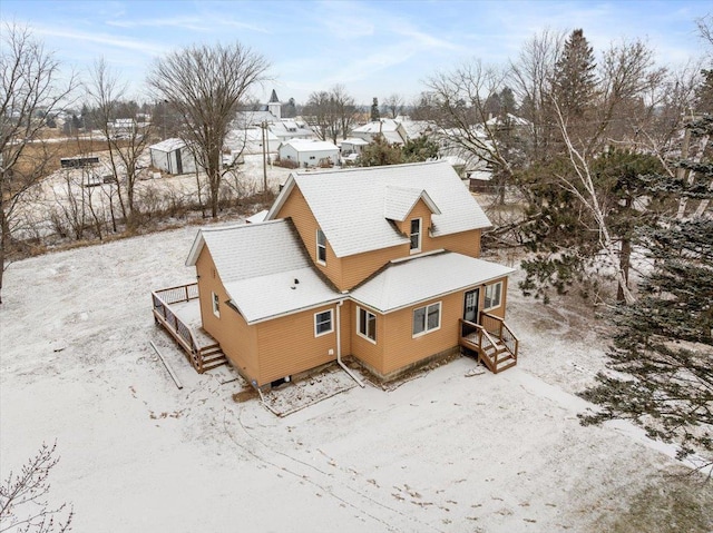 view of snowy aerial view