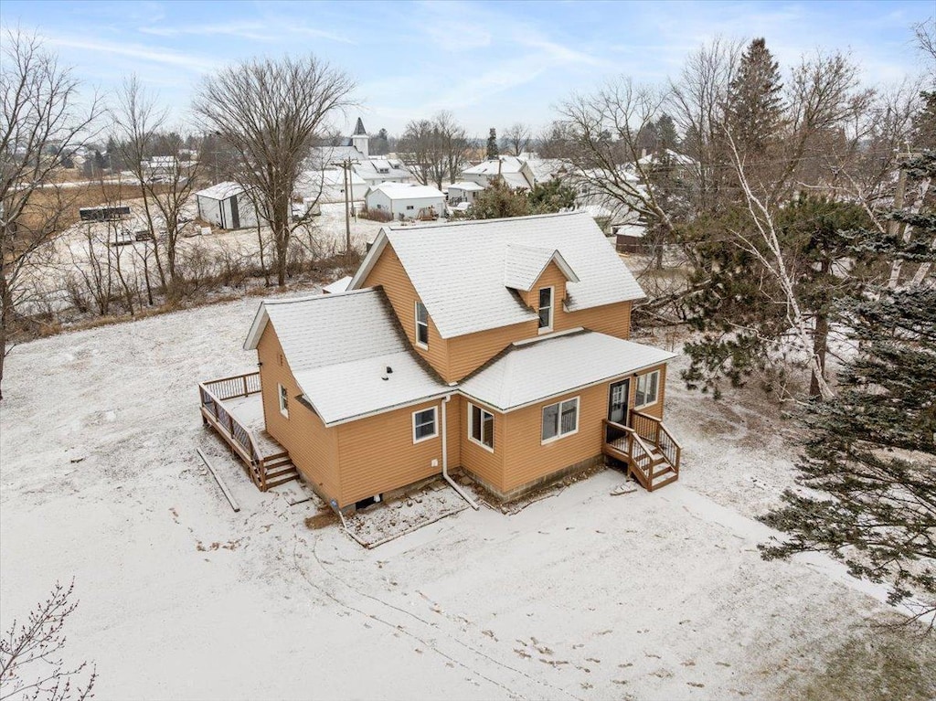 view of snowy aerial view