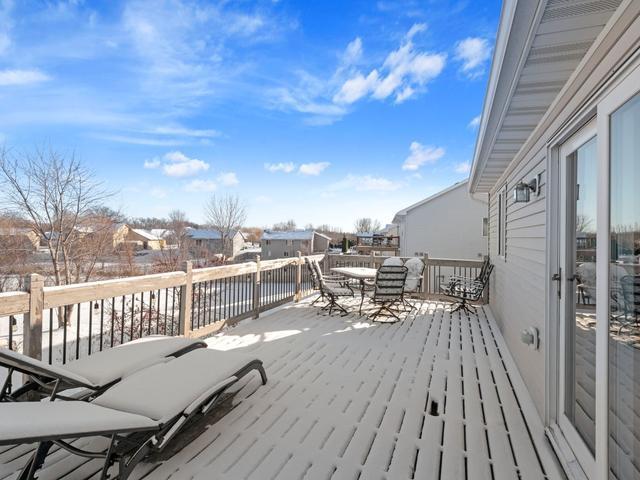 view of snow covered deck