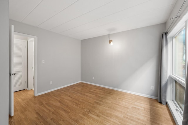 unfurnished room featuring light hardwood / wood-style floors