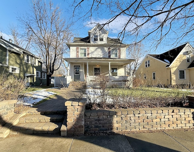 view of front of property with a porch