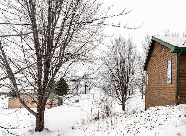 view of snowy exterior