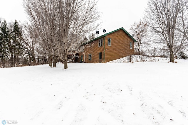 view of snow covered exterior