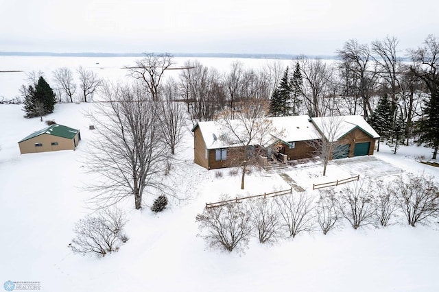 view of snowy aerial view