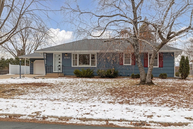 view of front of home featuring a garage