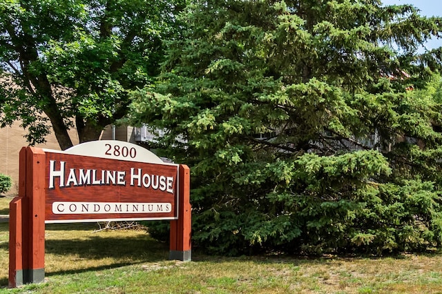 view of community sign