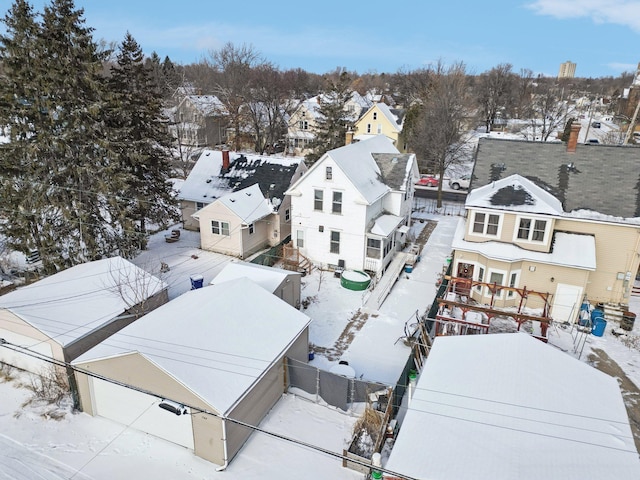 view of snowy aerial view