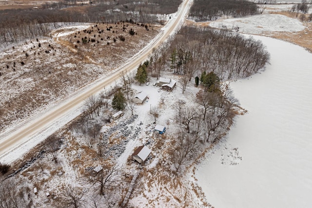 view of snowy aerial view