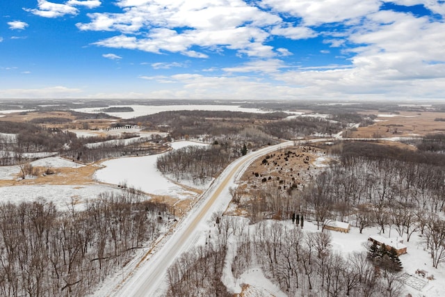 view of snowy aerial view