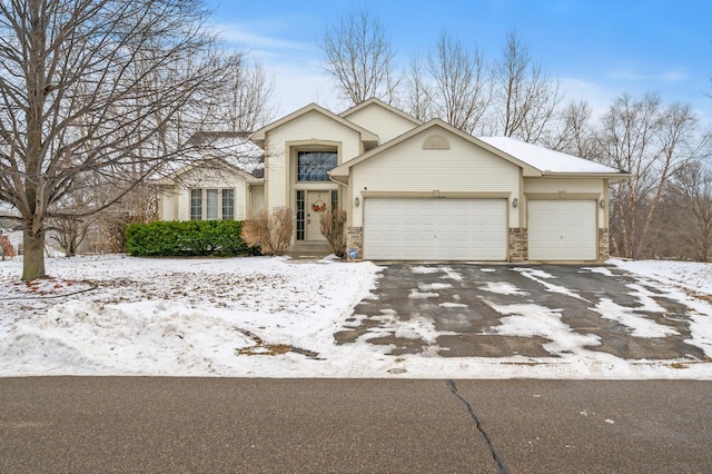 view of front of property featuring a garage