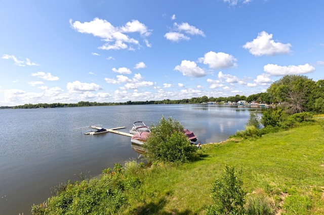 water view with a dock