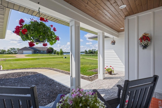 exterior space with covered porch