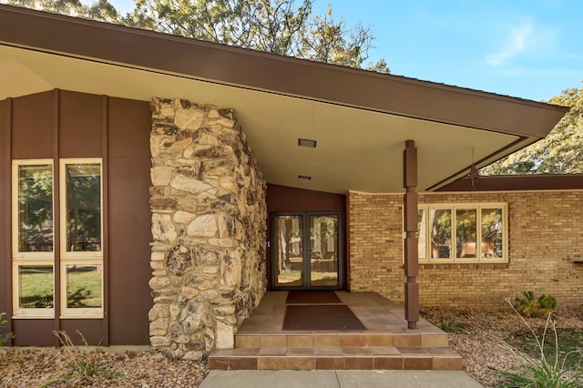 property entrance with french doors