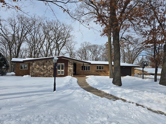 view of single story home