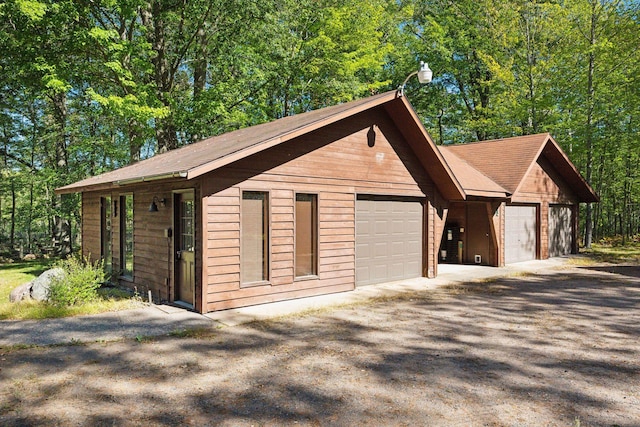 view of home's exterior featuring a garage