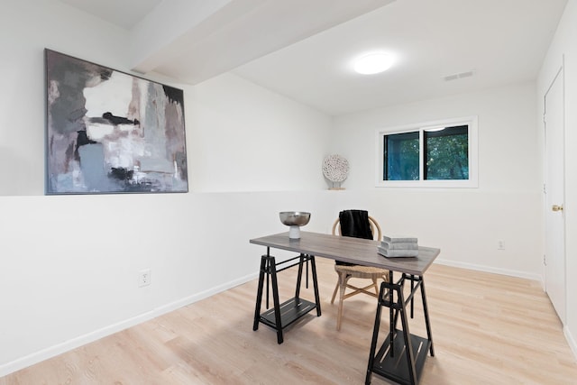 office featuring light hardwood / wood-style floors