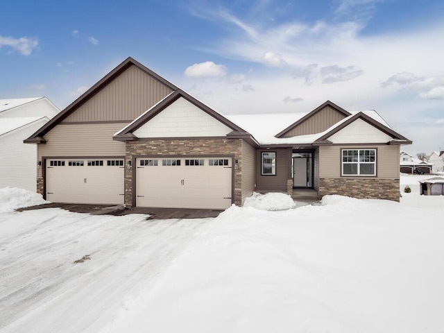 craftsman-style home featuring a garage