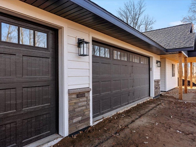 view of garage