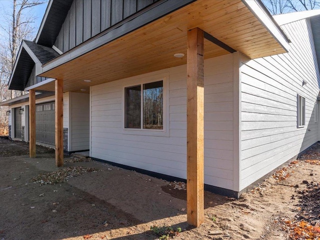 view of home's exterior with a garage