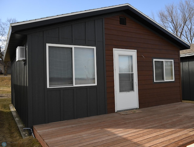 exterior space featuring a wooden deck