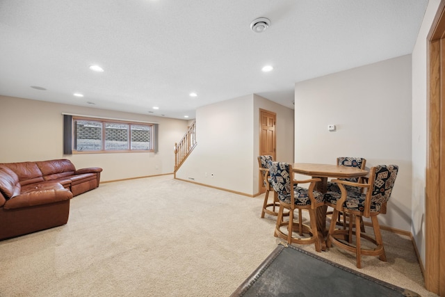 living room featuring carpet