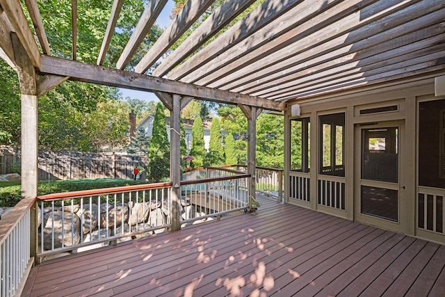 deck with a pergola