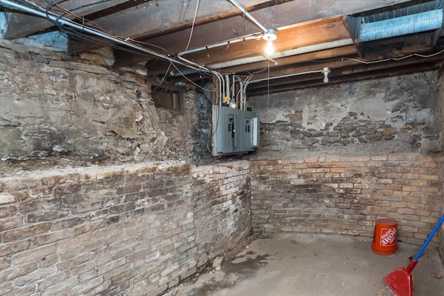 basement with electric panel