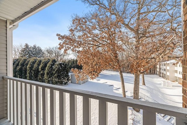 view of snowy yard