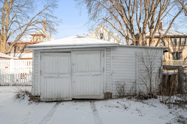 view of snow covered structure