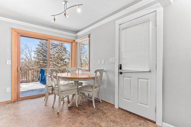 dining area with baseboards