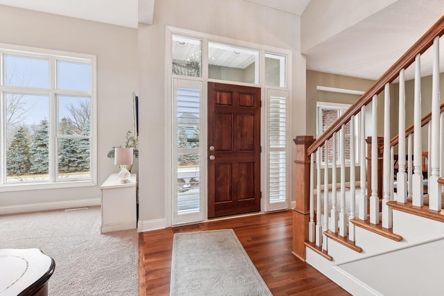 entryway featuring dark hardwood / wood-style flooring