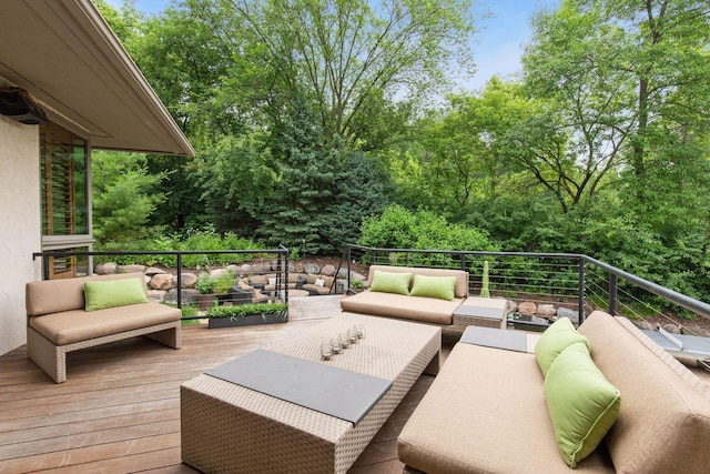 deck with outdoor lounge area