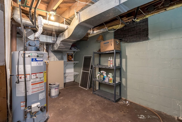 interior space featuring water heater