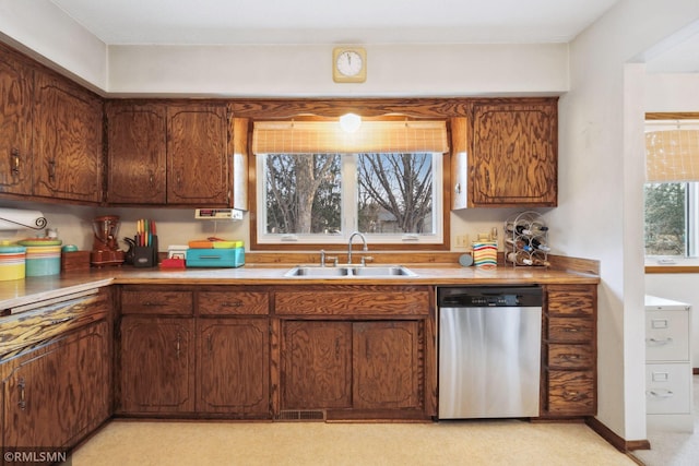 kitchen featuring dishwasher and sink