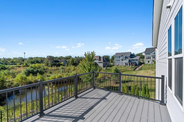 deck with a water view