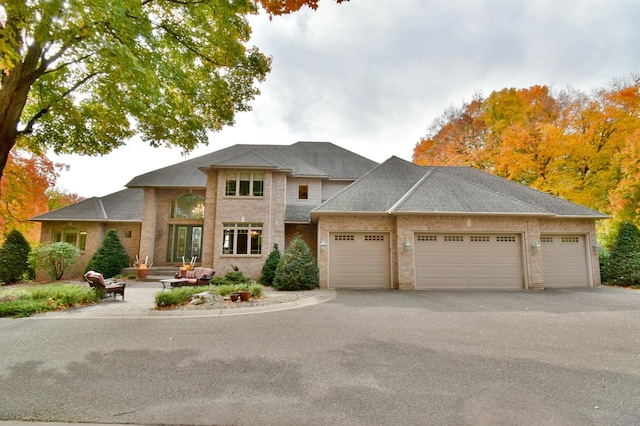 prairie-style home with a garage